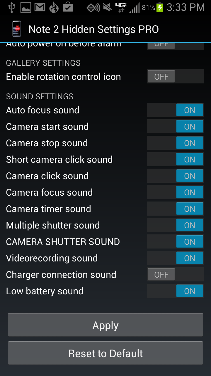 Note 2 Hidden Settings Pro Screen 2