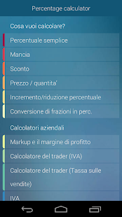 Screenshot dell'applicazione Android Percentage Calculator