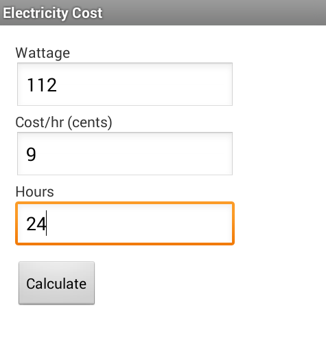 Electricity Cost