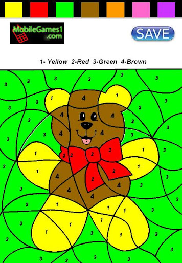 Cute Bear Coloring By Numbers