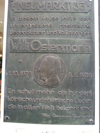 Willi Ostermann Gedenktafel