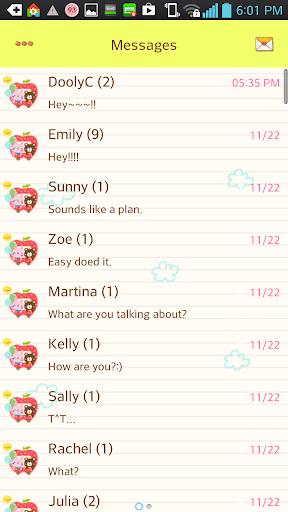 Happy Apple go sms theme