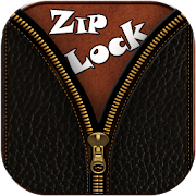 Black Leather Zipper Lock  Icon