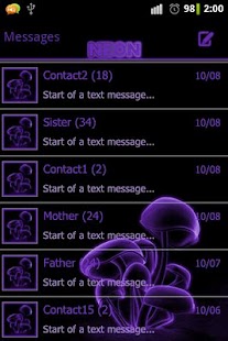 How to install Purple neon theme GO SMS Pro 1.08 unlimited apk for android
