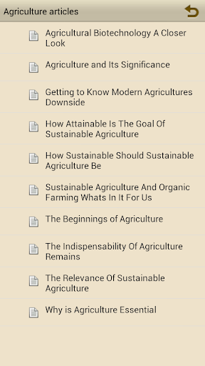 Agriculture articles