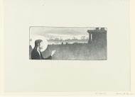 Christus in landschap met ruïnes van tempels