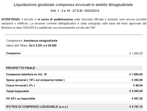 Parametri Avvocato 2014