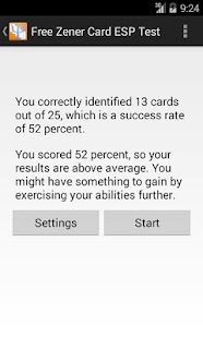 Free Zener Card ESP Test Screenshots 4