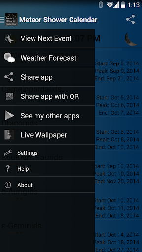 【免費教育App】Meteor Shower Calendar-APP點子