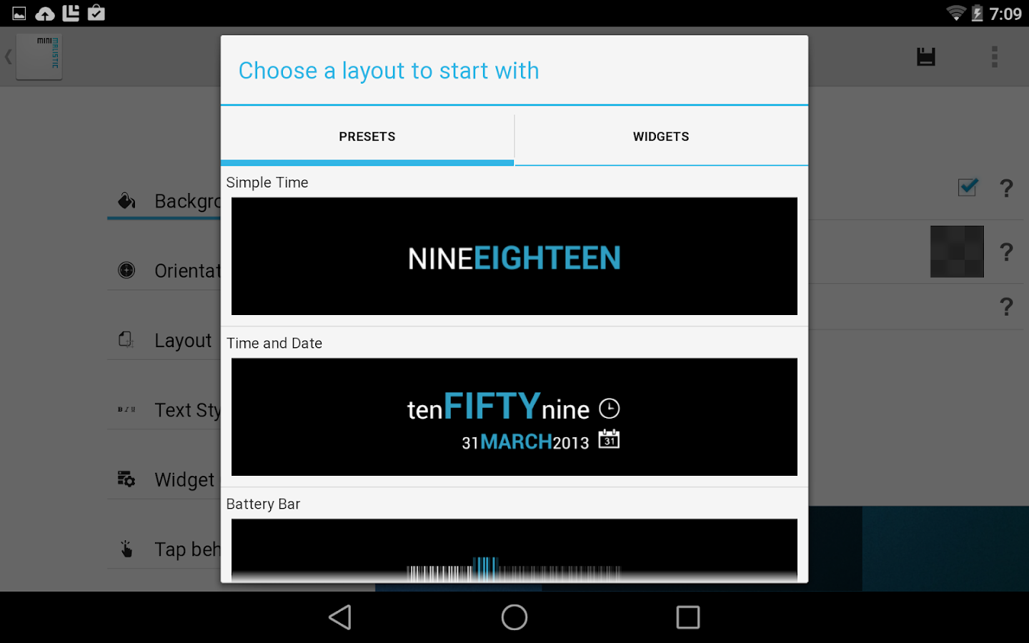    Minimalistic Text: Widgets- screenshot  