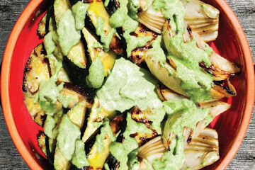 Grilled Summer Vegetables with Green Goddess Dressing
