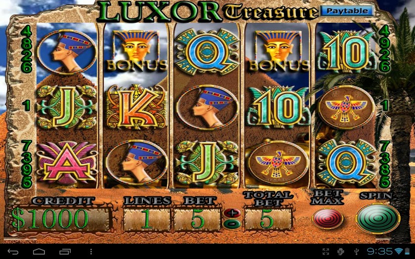 LUXOR Treasure Slot Machine Screen 1