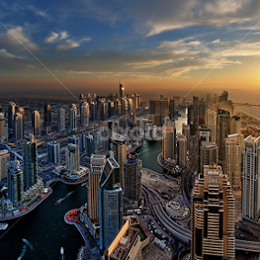 Golden Sunset by Andrew Madali - Buildings & Architecture Office Buildings & Hotels