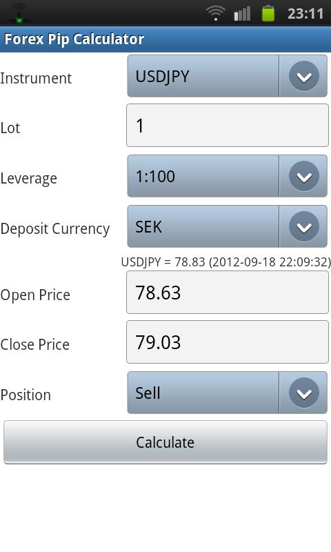 forex swap calculation formula