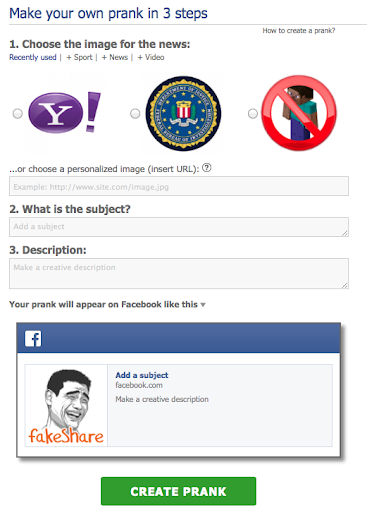 Fake Share - Facebook Prank