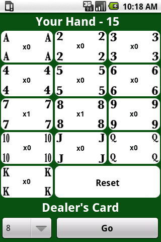 Blackjack Calculator Screen 2