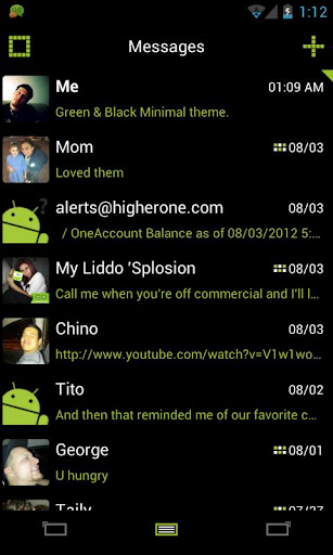 GO SMS Pro Black Minimal Theme