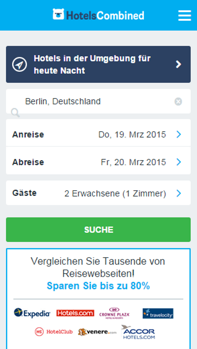 Android application HotelsCombined - Travel Deals screenshort