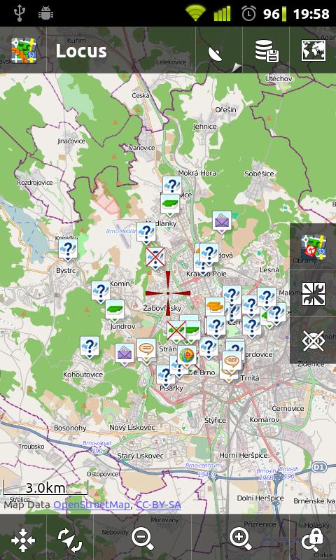 Android application Locus - addon GSAK Database screenshort