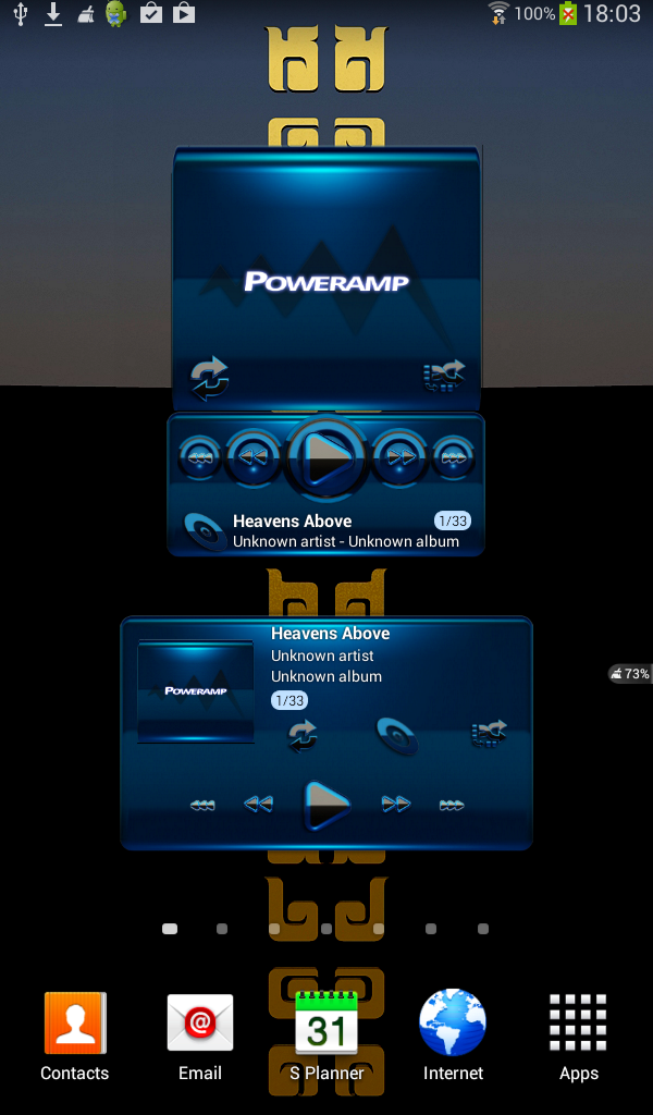 Poweramp widget BLACK BLUE Screen 1