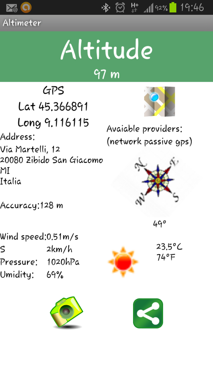 Altimeter GPS with weather Screen 3