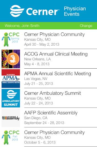 Cerner Physician Events