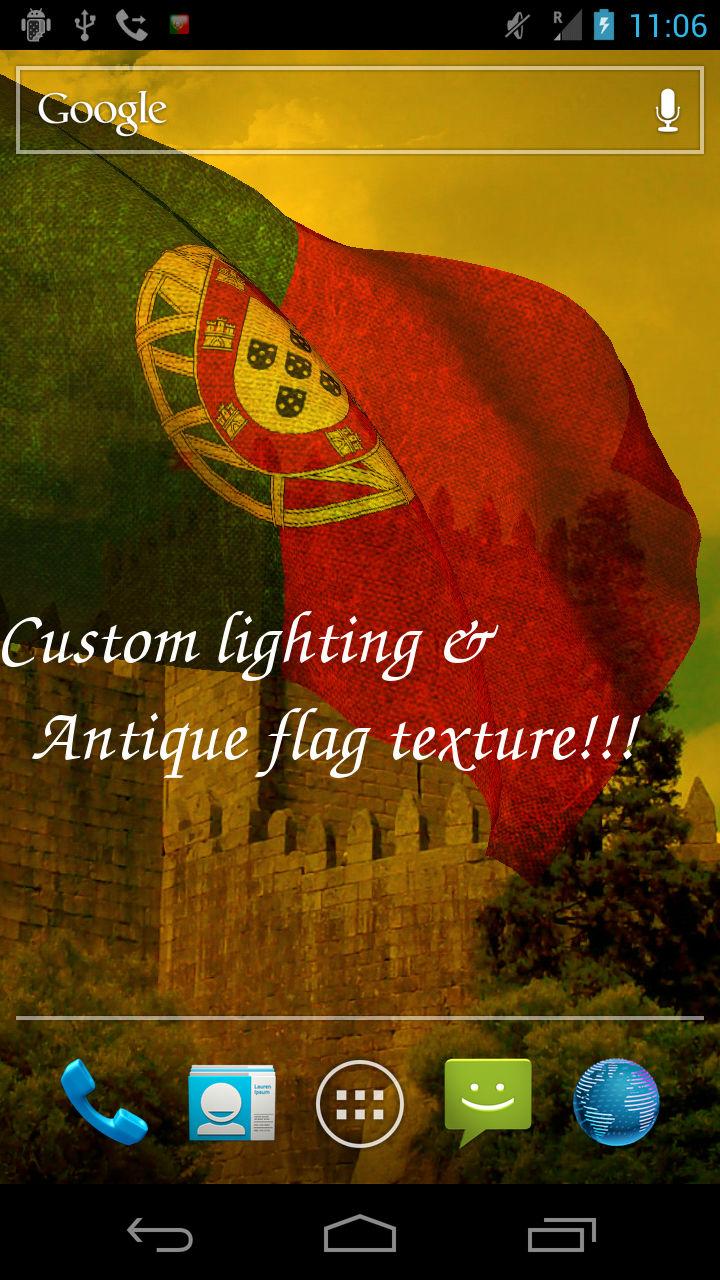 3D Portugal Flag Screen 3