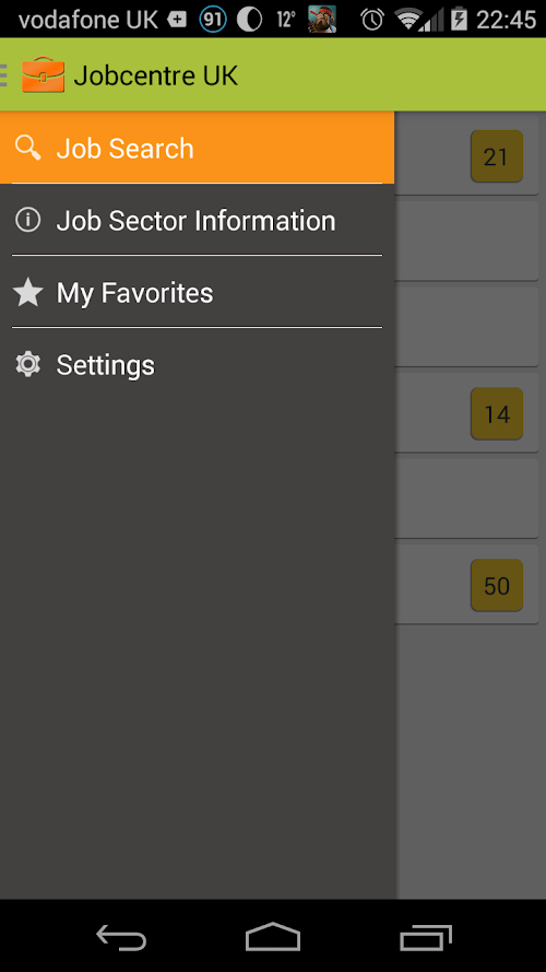 Android application Jobcentre UK screenshort