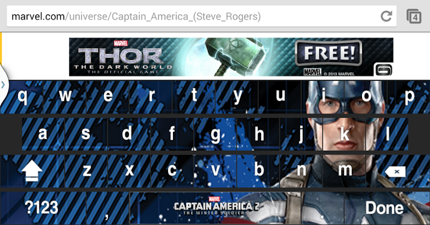 Captain America: TWS Keyboard Screen 2