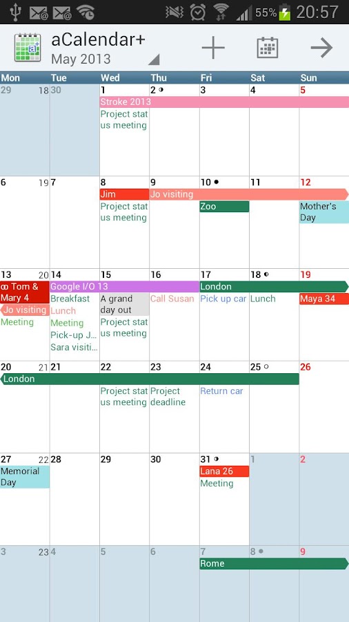 aCalendar+ Android Calendar - screenshot