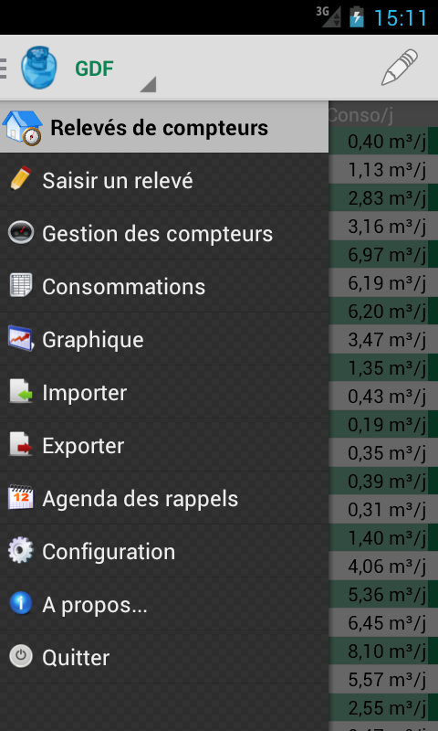 Relevés De Compteurs Full Screen 2