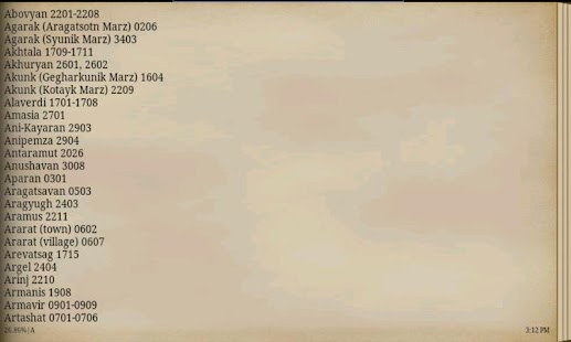 Free ARMENIA POSTAL CODE APK