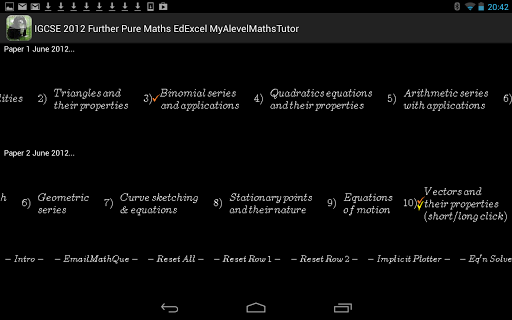 IGCSE Further Pure Maths 2012