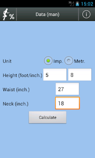 Calculadora de grasa corporal - screenshot thumbnail