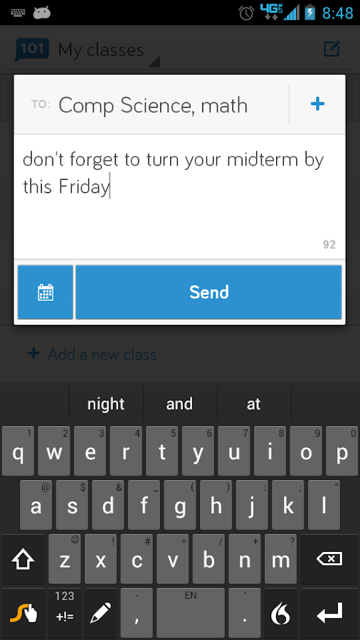 Remind101 free teacher sms app - screenshot