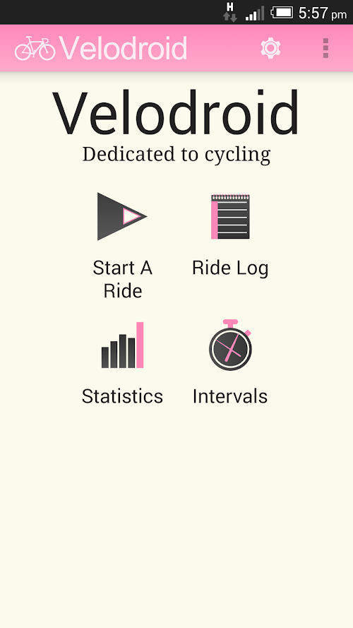 Android application Velodroid GPS Bike Computer screenshort