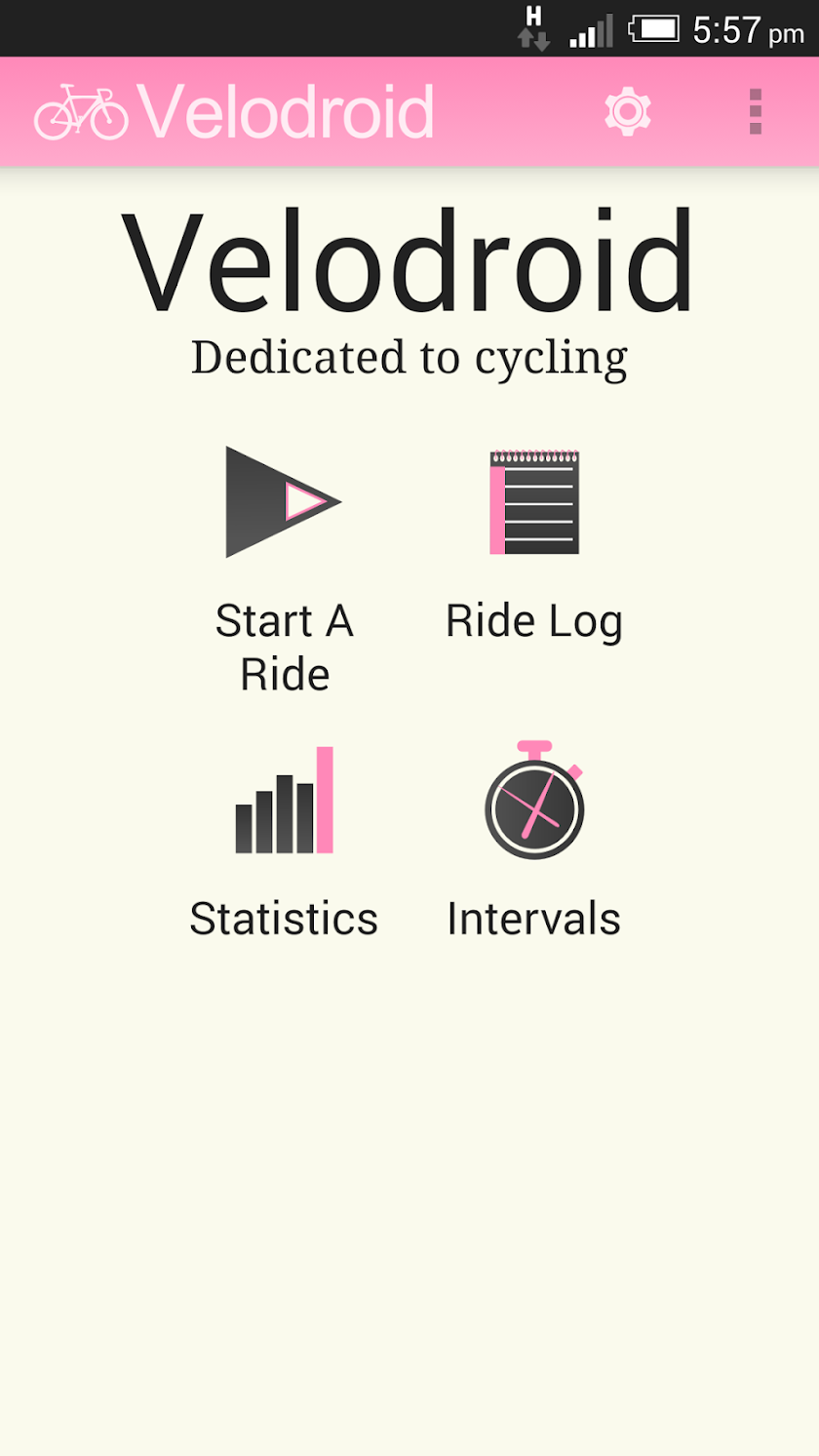 Velodroid GPS Bike Computer Screen 1