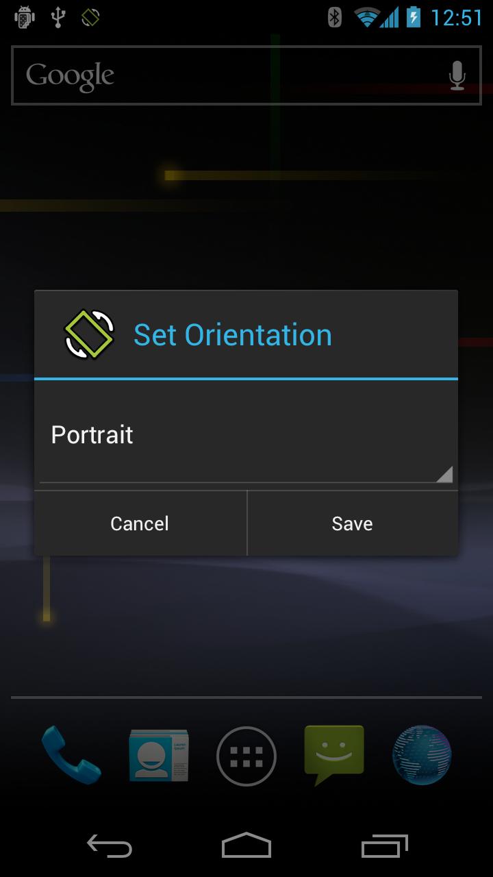 Set Orientation Screen 1