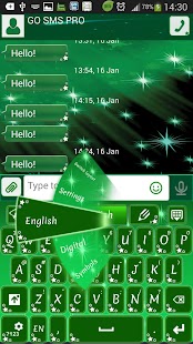 GO SMS Green Stars Screenshots 7