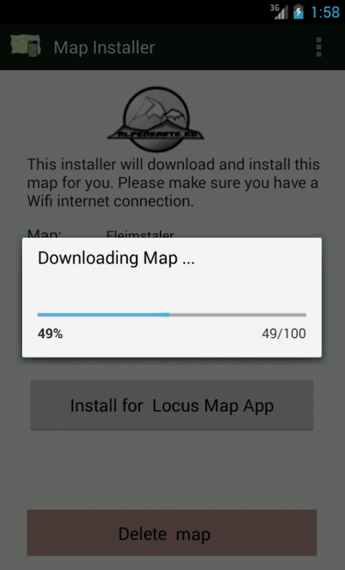 Android application KITZBÜHEL ALPS winter map screenshort