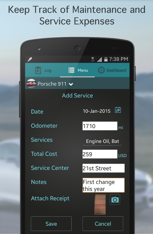 Fuel Buddy Car Mileage Log screenshot