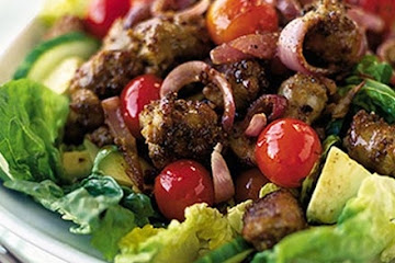Sizzling sausage salad