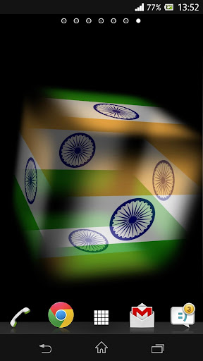 3D India Cube Flag LWP