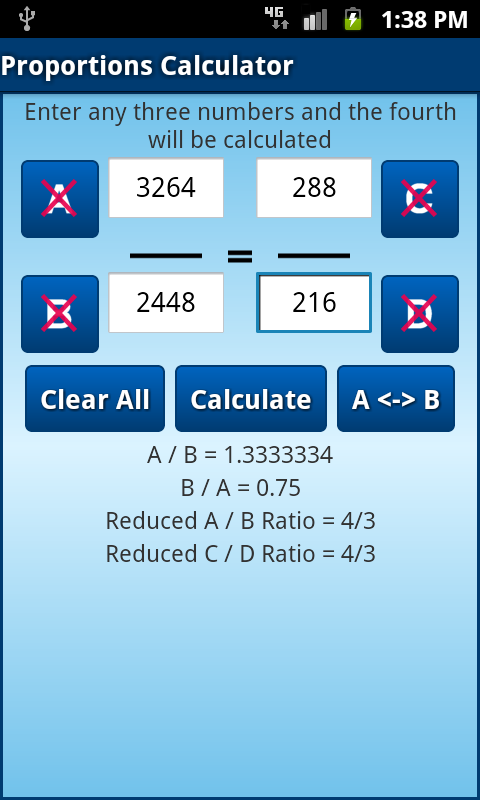 Proportions Calculator - Android Apps on Google Play
