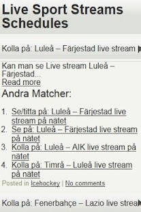 LiveSport TV-Tablå Stream