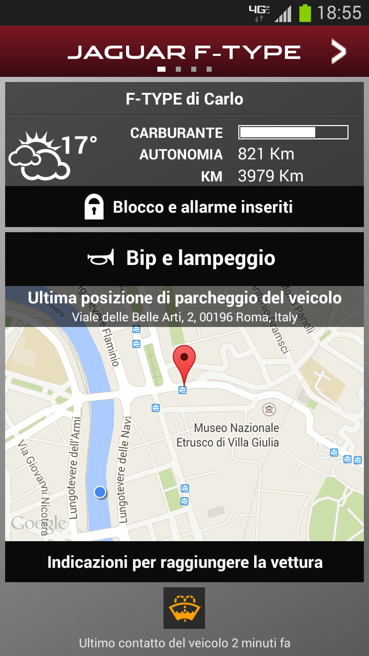 Android application Jaguar InControl Remote screenshort