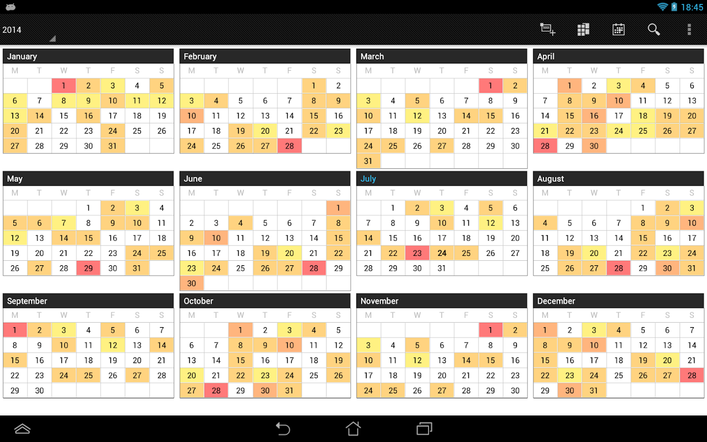 Business Calendar Pro - screenshot
