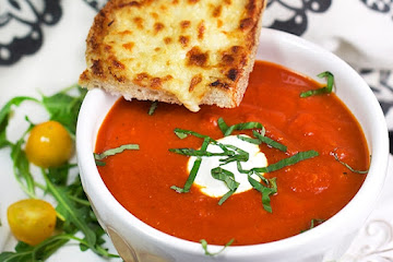 Oven Grilled Cheese and Tomato Soup