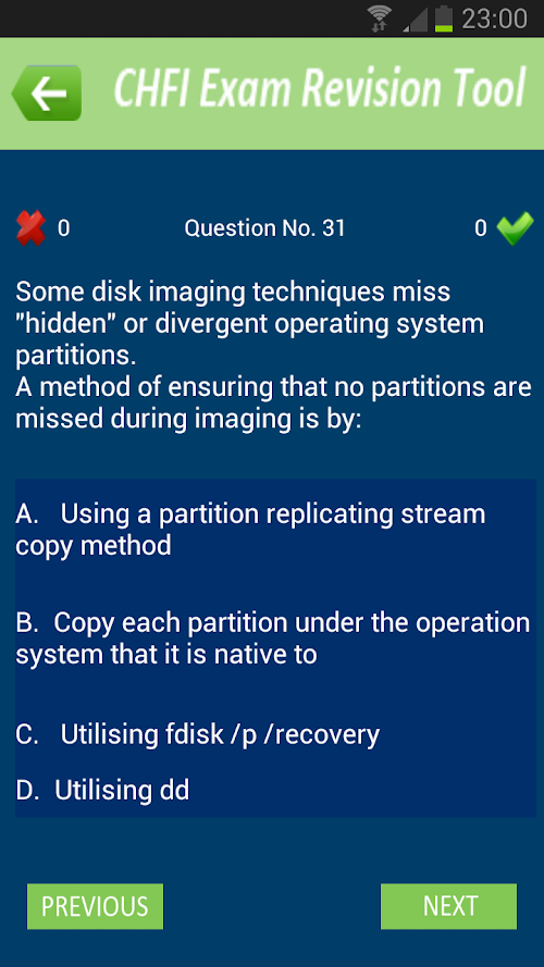 Android application CHFI Exam Revision Tool screenshort