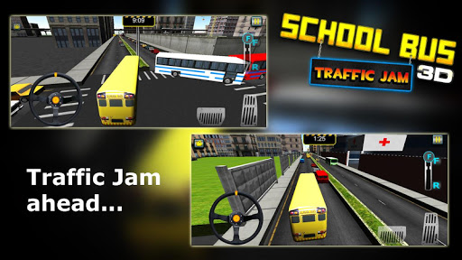 School bus traffic jam 3D